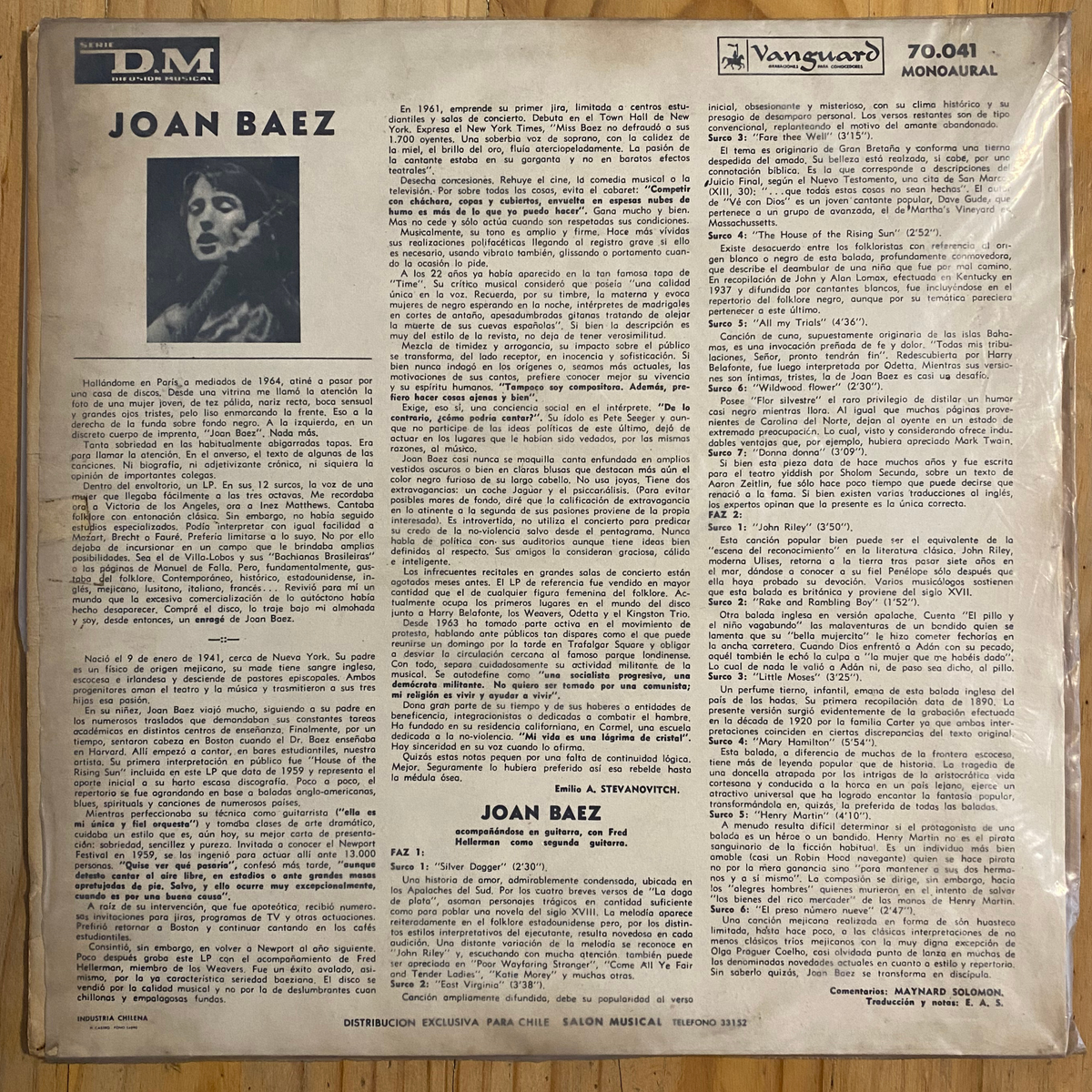 Joan Baez<br>Joan Baez<br>Vanguard – 70.041