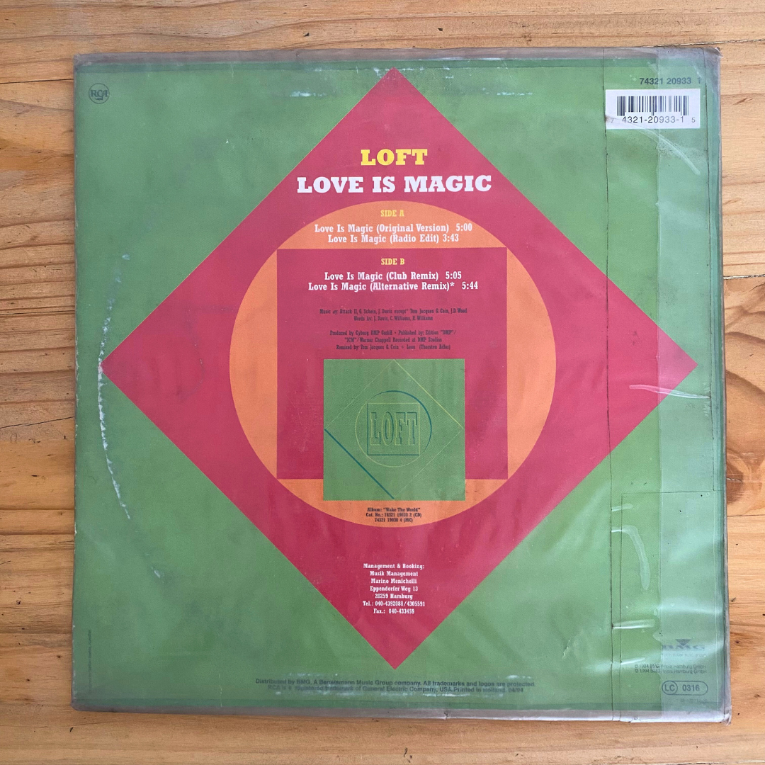 Loft<br> Love Is Magic Remix 1994<br> RCA – 74321 20933 1