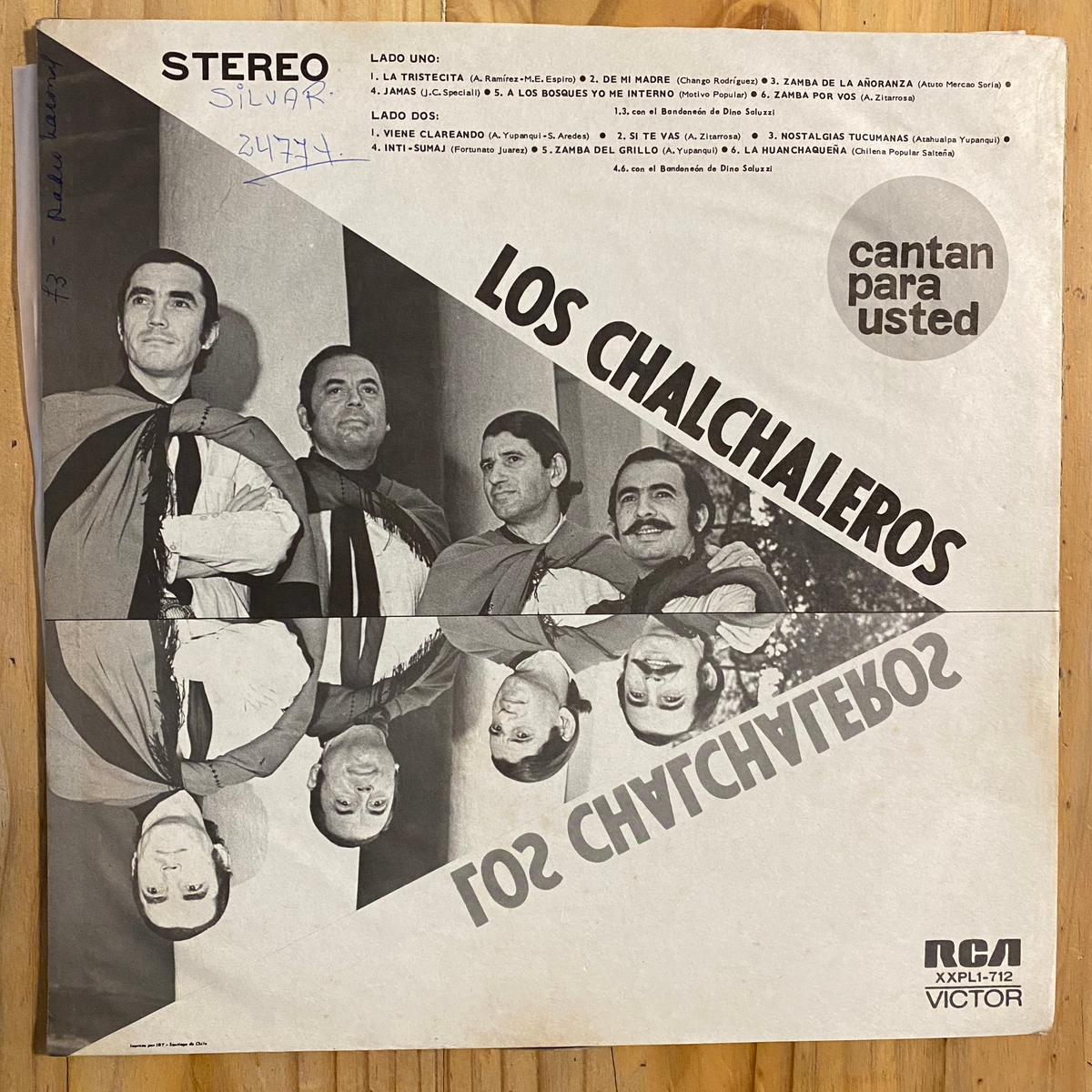 Los Chalchaleros<br>Cantan Para Usted 1974 <br>RCA Victor – XXPL1-712