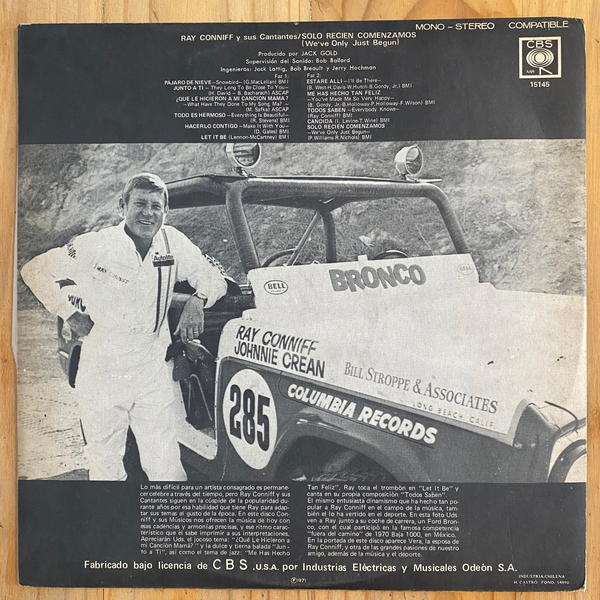Ray Conniff Y Sus Cantantes<br>Solo Recién Comenzamos 1971 <br>CBS – (S)LPC-37024