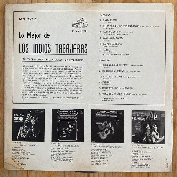Los Indios Tabajaras<br> Lo Mejor De 1969 <br> RCA Victor – LPM-4007-X