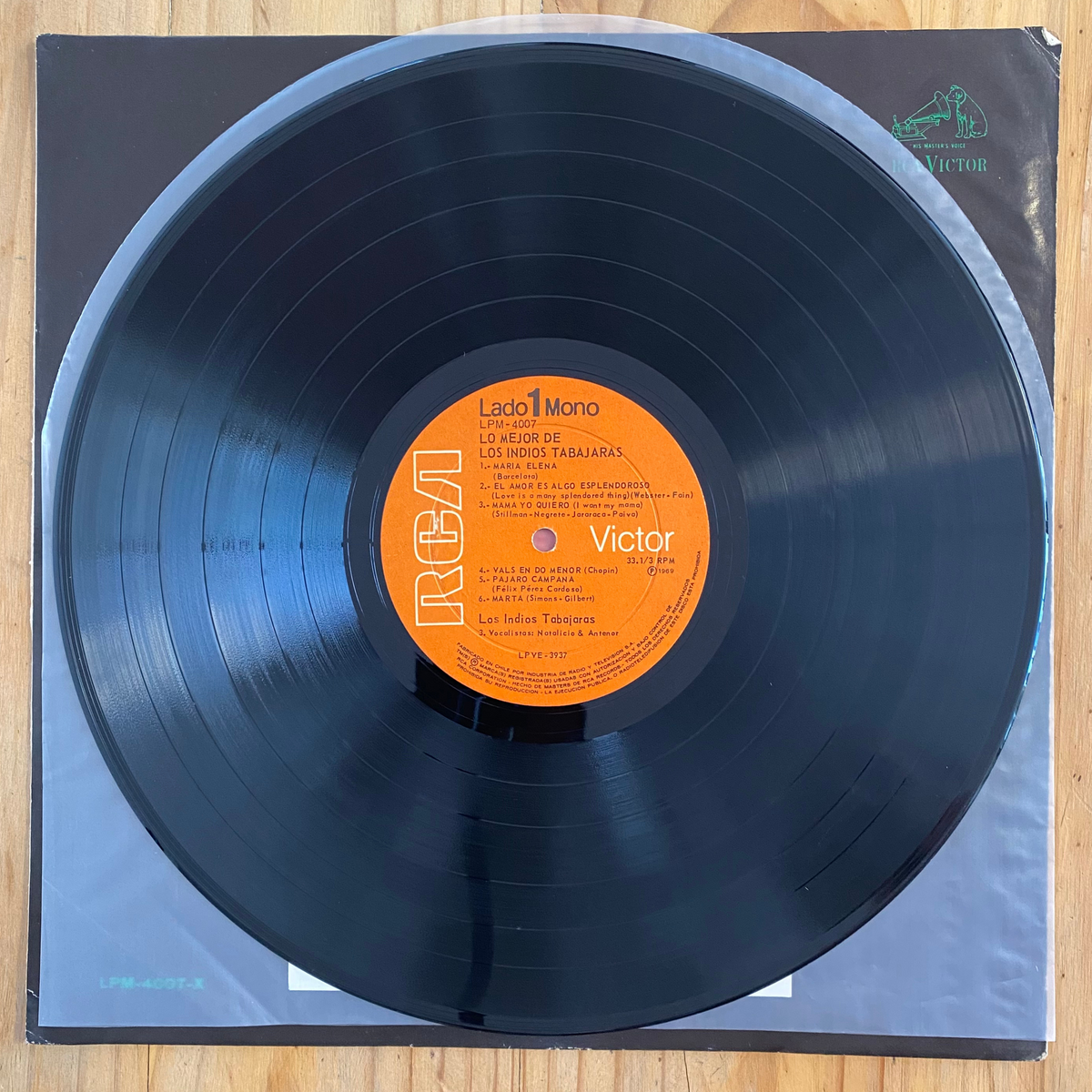 Los Indios Tabajaras<br> Lo Mejor De 1969 <br> RCA Victor – LPM-4007-X