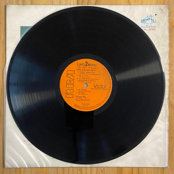 Alberto Rey<br>Chile En Un Arpa 1965 <br>RCA Victor – CML-2321