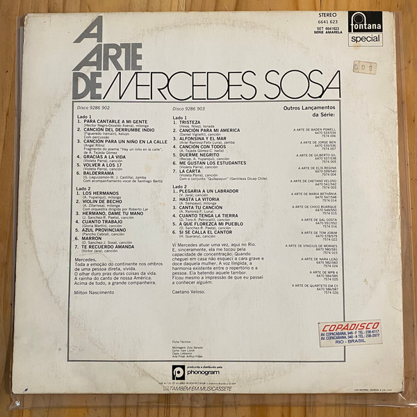 Mercedes Sosa<br> A Arte De Mercedes Sosa<br> Fontana – 6641 623
