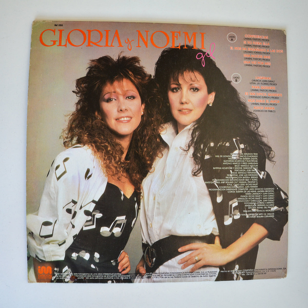 Gloria y Noemi <br> Para Quererte 1986 <br> IM Discos & Cassettes - IM 055