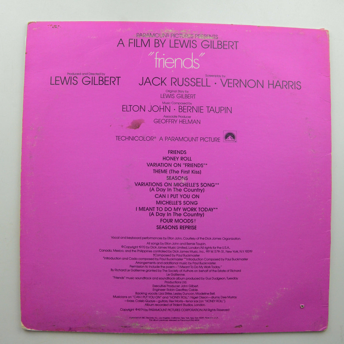 Elton John <br> Friends 1971 <br> Paramount Records - PAS 6004
