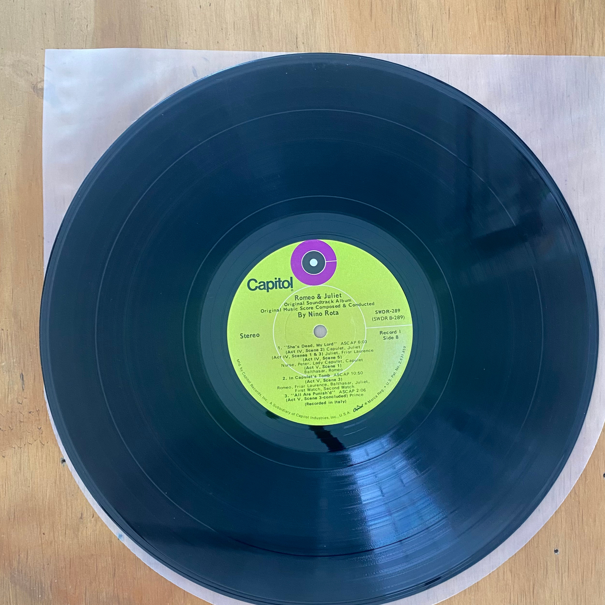 Nino Rota<br> Romeo & Juliet: Complete Motion Picture Soundtrack 1972 <br> Capitol Records – SWDR-289