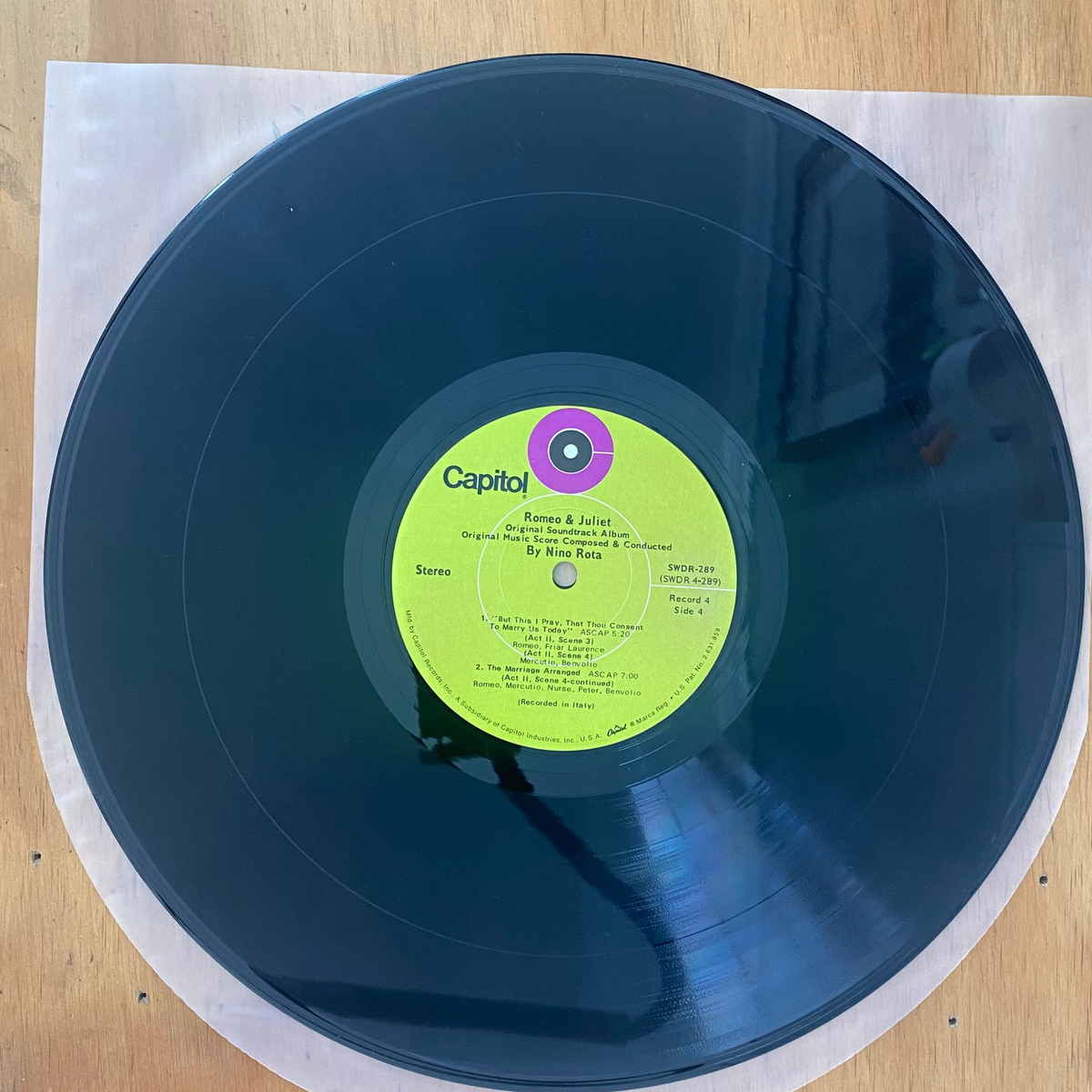 Nino Rota<br> Romeo & Juliet: Complete Motion Picture Soundtrack 1972 <br> Capitol Records – SWDR-289