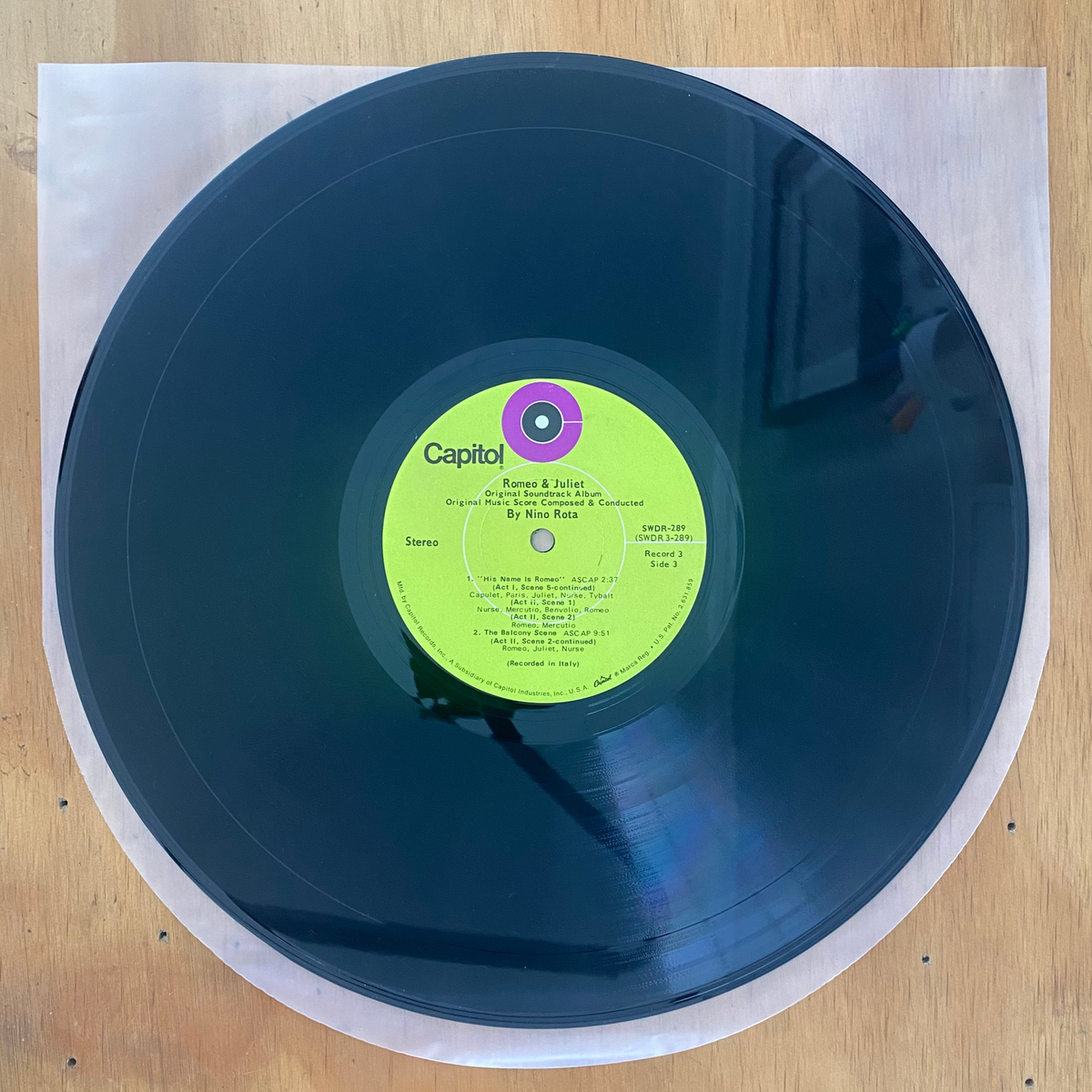 Nino Rota<br> Romeo & Juliet: Complete Motion Picture Soundtrack 1972 <br> Capitol Records – SWDR-289