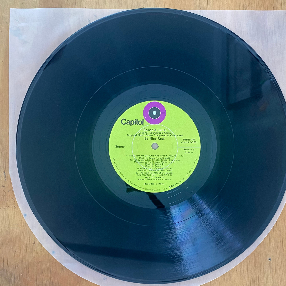 Nino Rota<br> Romeo & Juliet: Complete Motion Picture Soundtrack 1972 <br> Capitol Records – SWDR-289