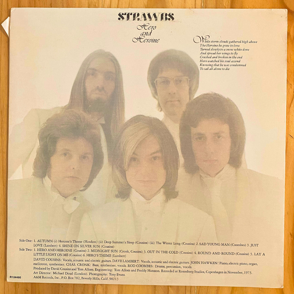 Strawbs <br> Hero And Heroine 1974 <br> A&M Records – R104480