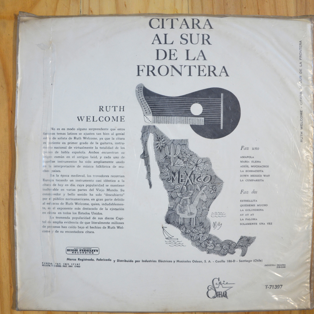 Ruth Welcome <br> Citara Al Sur De La Frontera 1960 <br> Capitol Records – T-71397