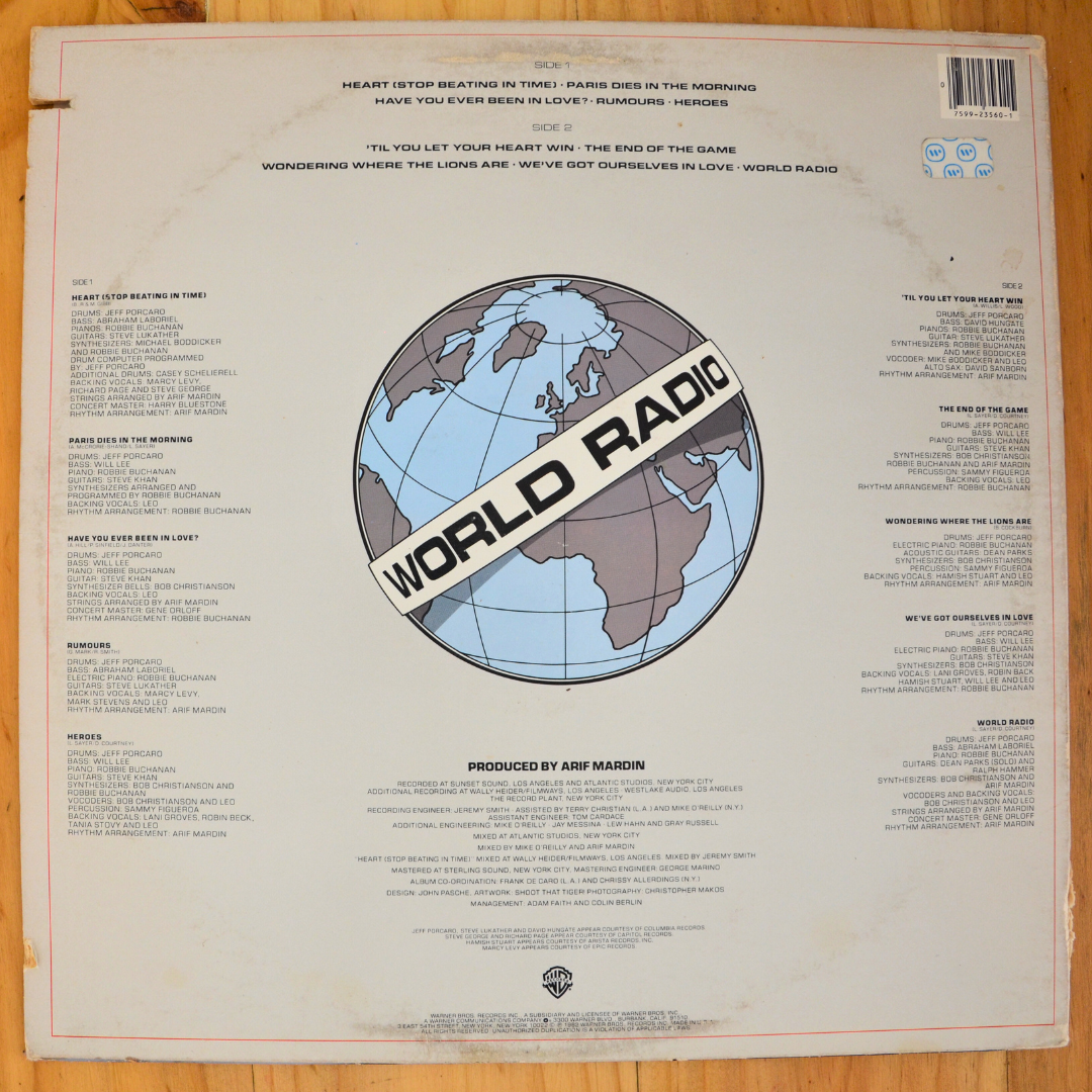 Leo Sayer <br> World Radio 1982 <br> Warner Bros. Records – 9 23560-1