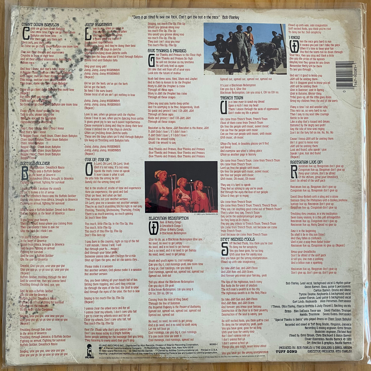 Bob Marley & The Wailers<br>Confrontation 1983 <br>Island Records – 90085-1