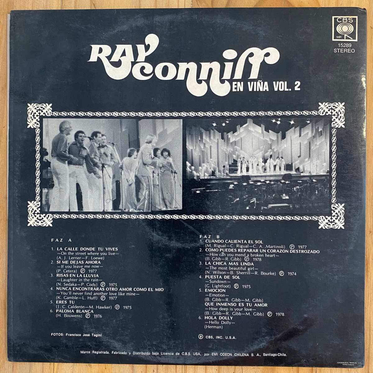 Ray Conniff<br> En Viña Vol. 2 1977 <br> CBS – 15289