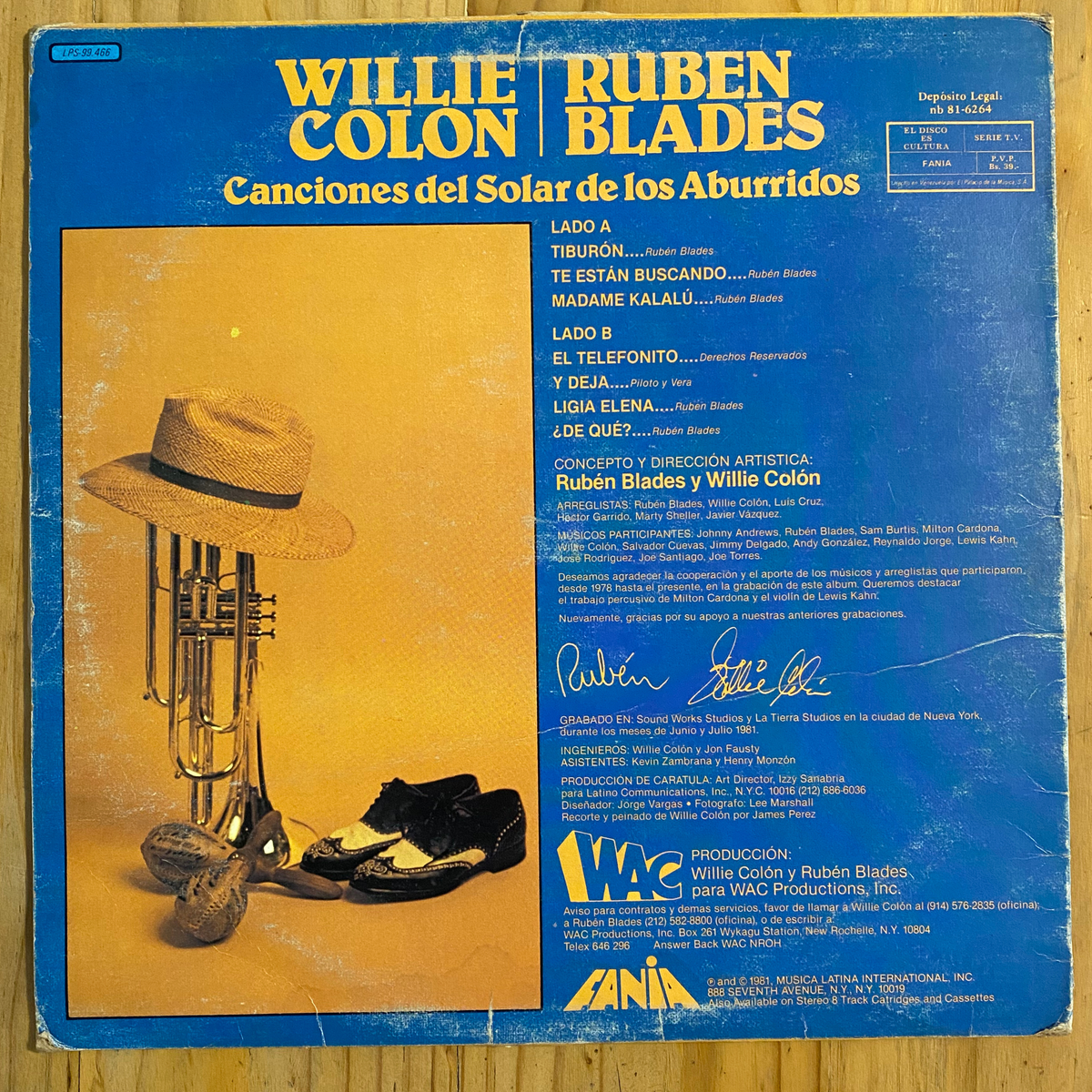 Willie Colón / Rubén Blades<br> Canciones Del Solar De Los Aburridos 1981 <br> Fania Records – LPS-99.466