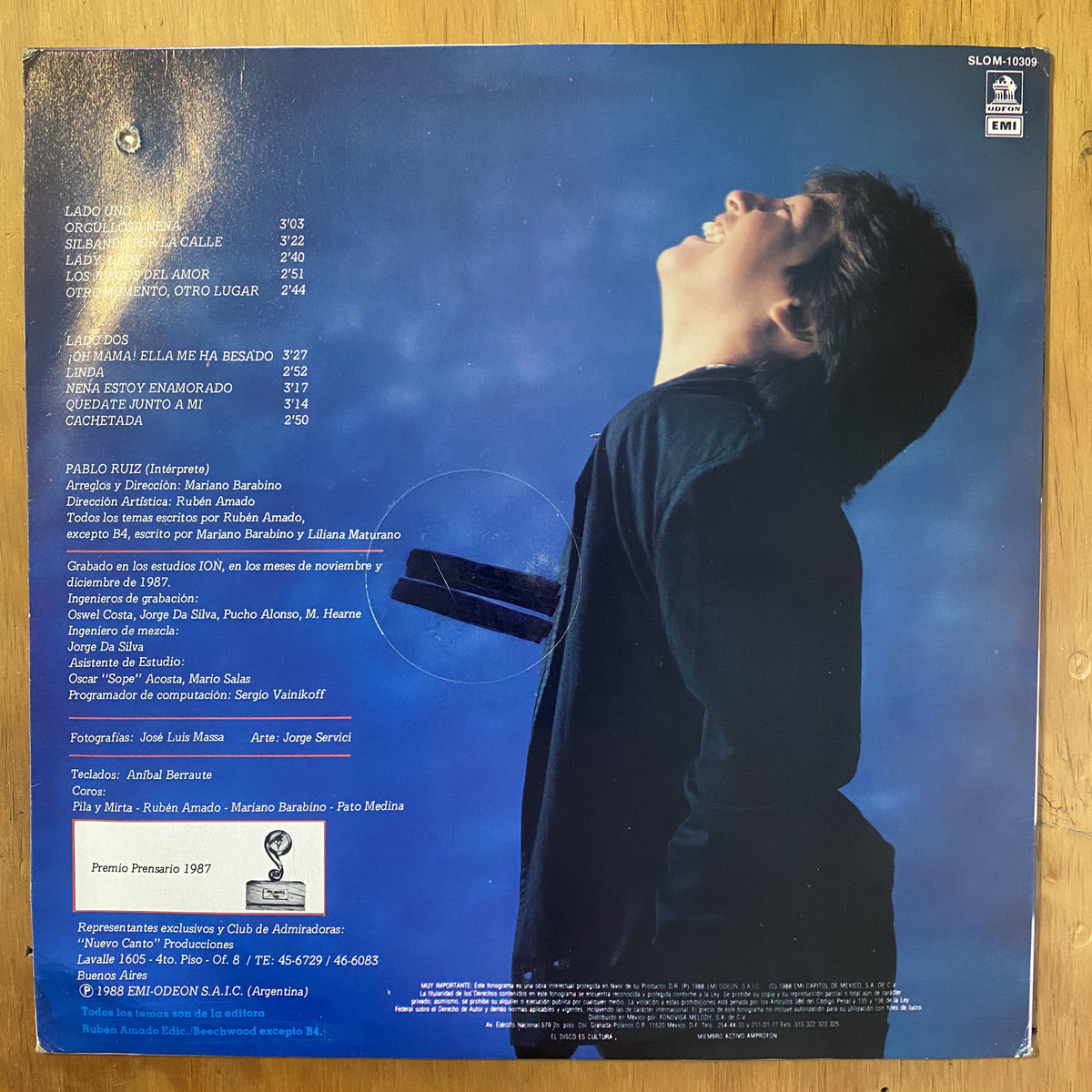 Pablo Ruiz<br> Un Angel 1988<br> Odeon – SLOM-10309