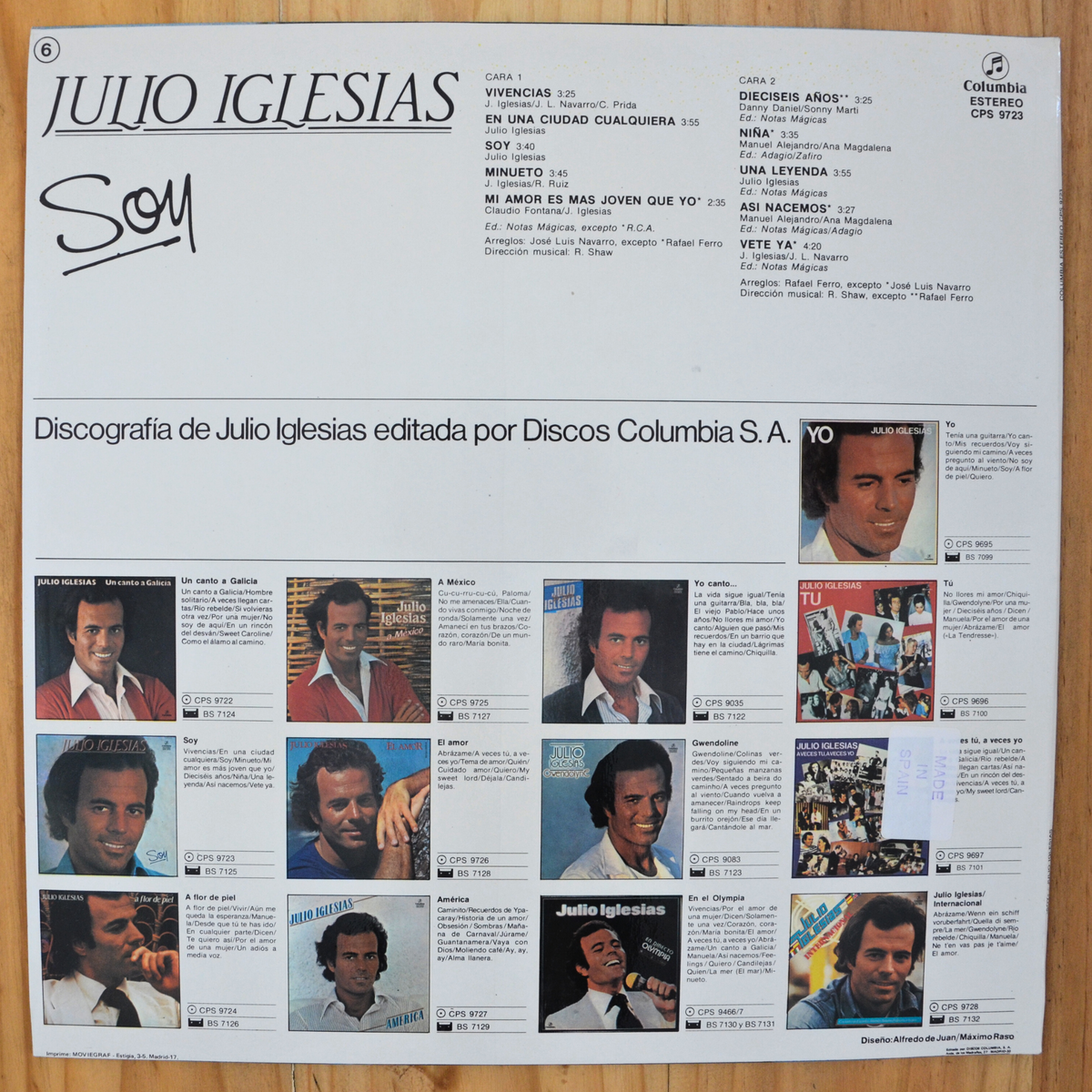 Julio Iglesias <br> Soy 1974 <br> Columbia – CPS 9723