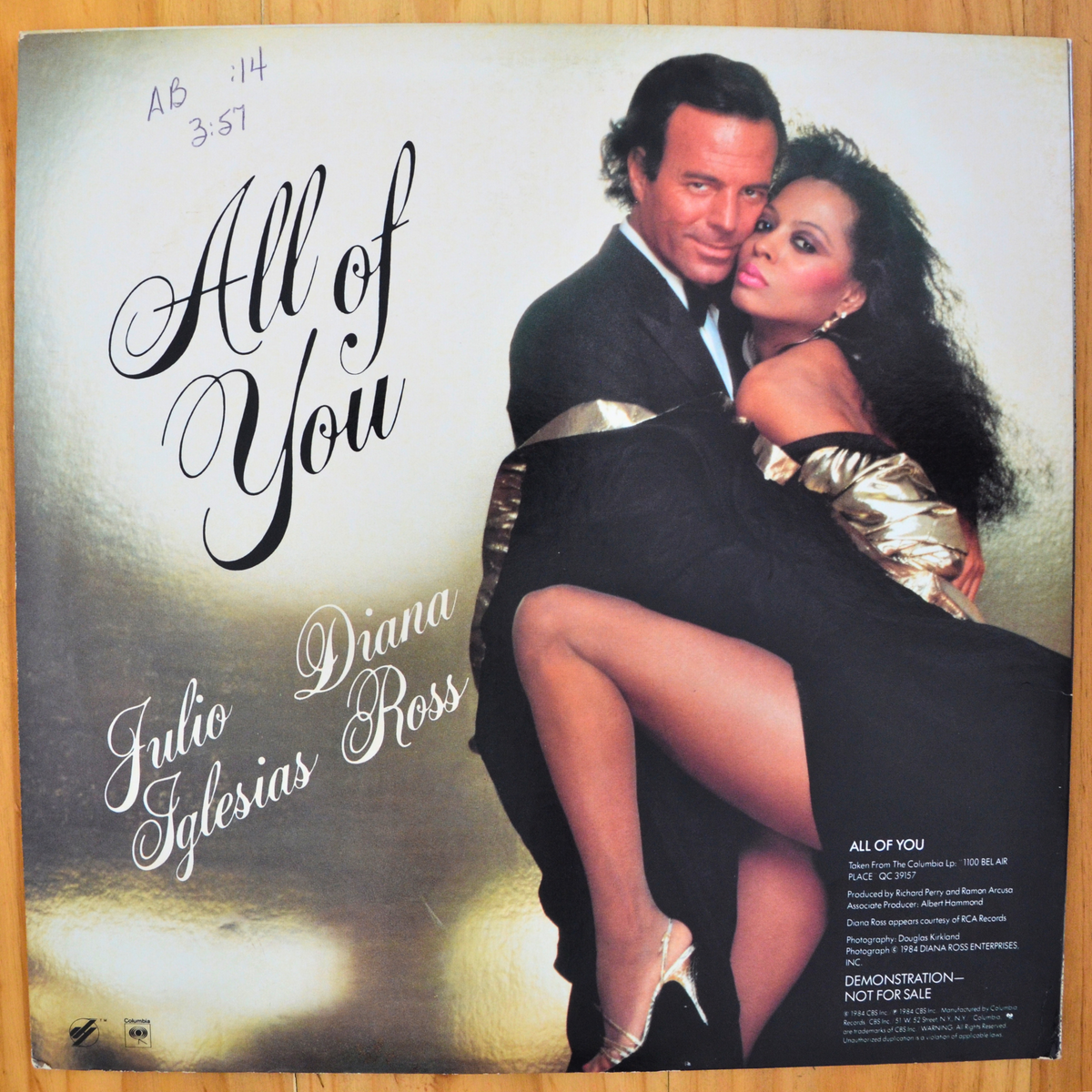 Julio Iglesias, Diana Ross <br> All Of You 1984 <br> Columbia – AS-1914