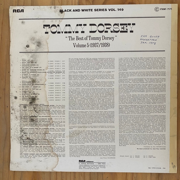 Tommy Dorsey<br>The Best Of Tommy Dorsey Volume 5 (1937/1938)<br>RCA – FXM1 7171