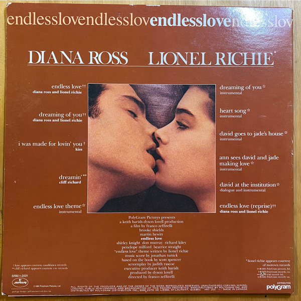 Various<br>Endless Love (Original Motion Picture Soundtrack) 1981<br>Mercury – SRM-1-2001