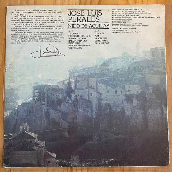 José Luis Perales<br> Nido De Águilas<br> Hispavox – S 90.375