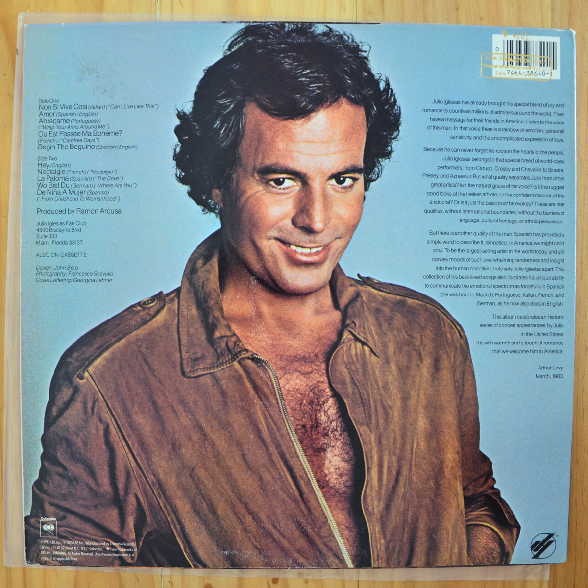 Julio Iglesias <br> Julio 1983 <br> Columbia – FC 38640