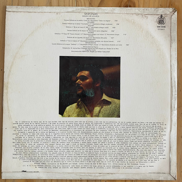 Waldo De Los Rios<br> Sinfonias 1971<br> Hispavox – LP-12-21079
