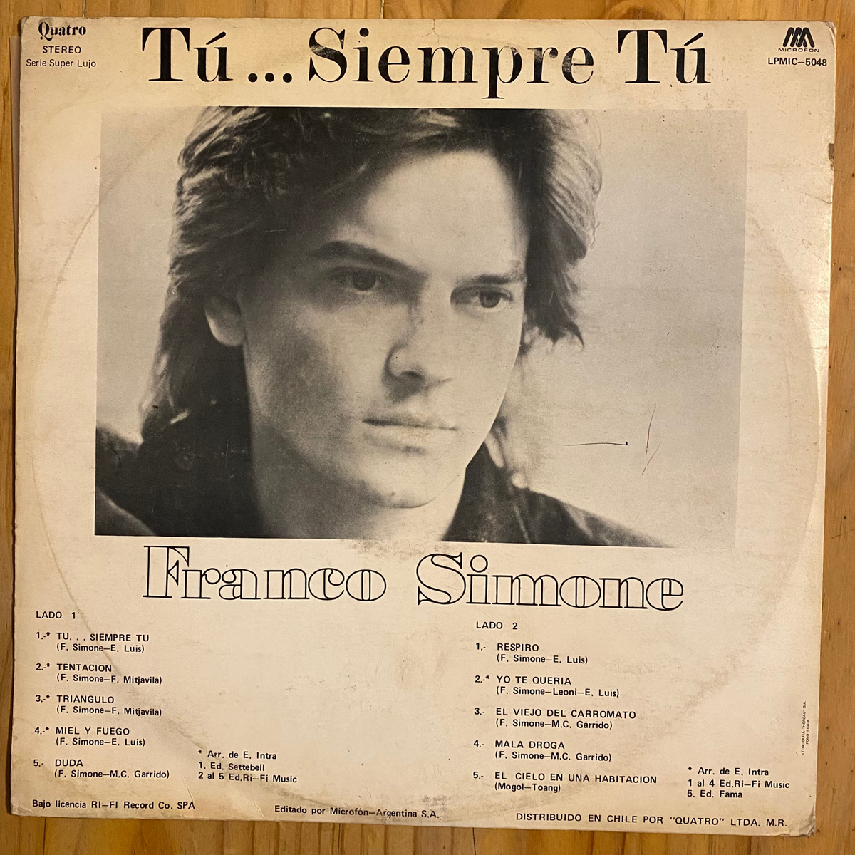 Franco Simone<br> Tú... Siempre Tú 1978 <br> Micron – LPMIC-5048