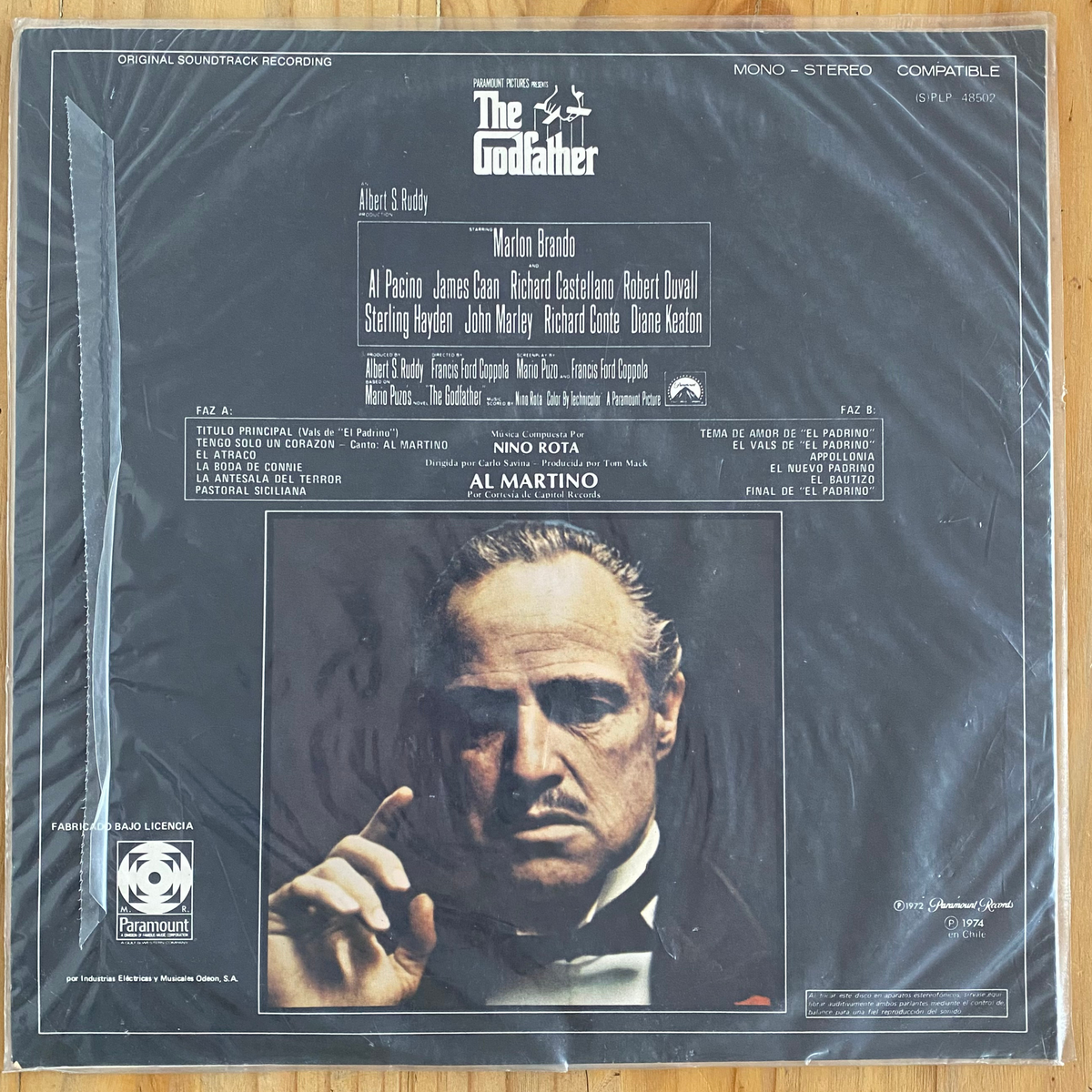 Nino Rota<br> The Godfather = El Padrino 1974<br> Paramount Records – (S) PLP-48502