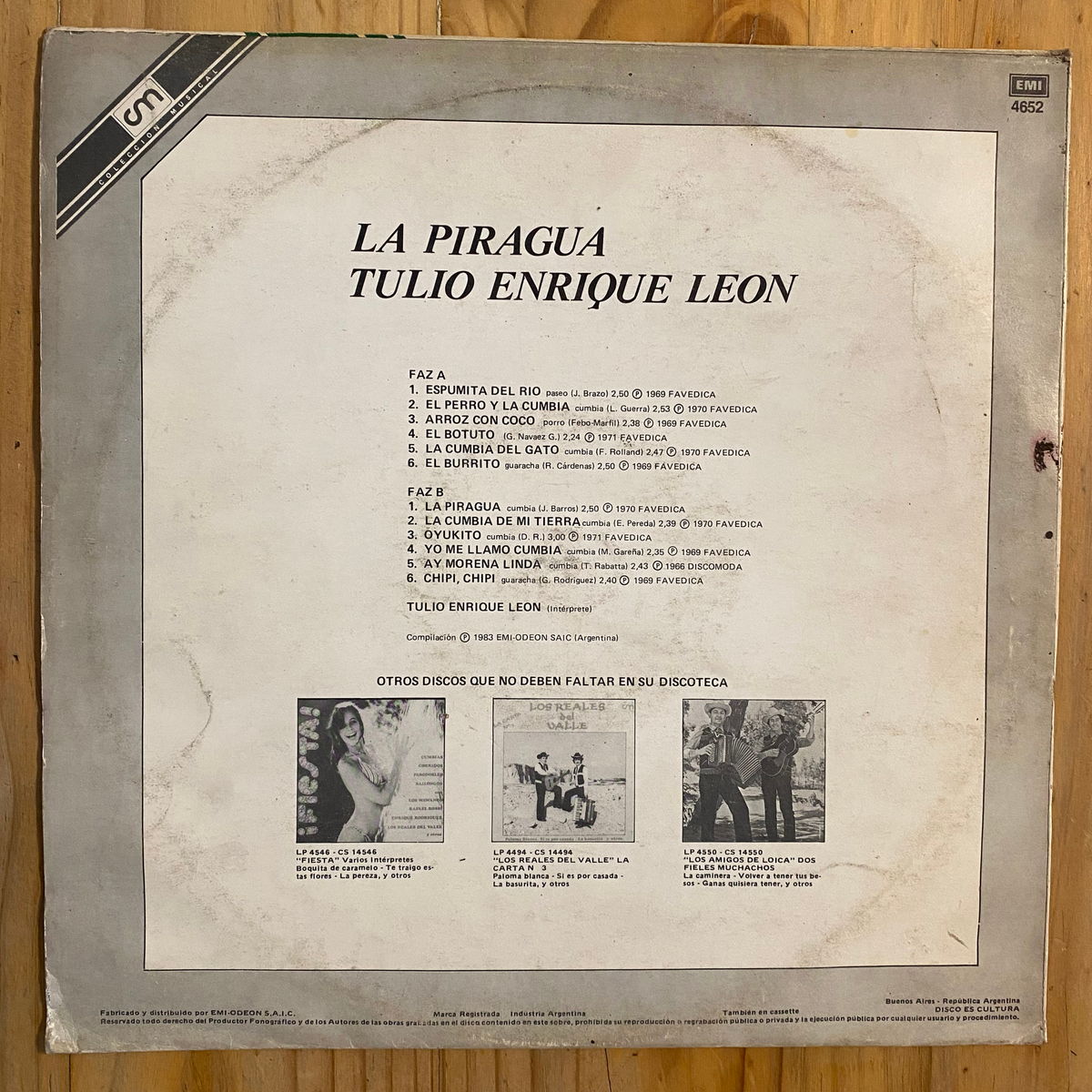 Tulio Enrique Leon<br> La Piragua 1983<br> EMI – 4652