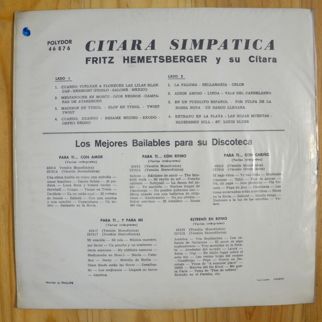 Fritz Hemetsberger <br> Swingin' Zither <br> Polydor - 46876