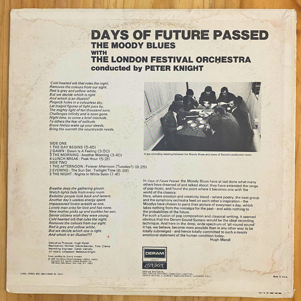 The Moody Blues <br> With The London Festival Orchestra Conducted By Peter Knight <br> Days Of Future Passed 1967 <br> Deram – DES 18012