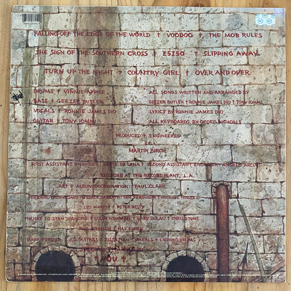 Black Sabbath<br> Mob Rules 1981<br> Warner Bros. Records – BSK 3605