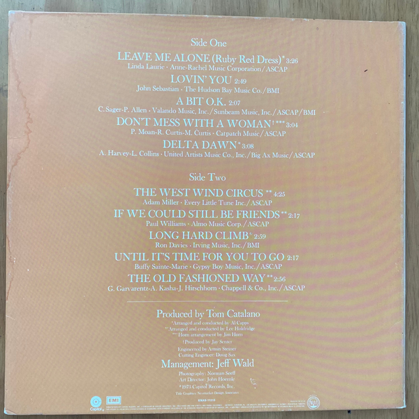 Helen Reddy<br>Long Hard Climb 1973<br>Capitol Records – SMAS-11213