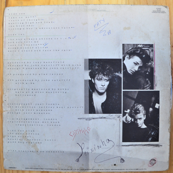 a-ha <br> Hunting High And Low 1985 <br> Warner Bros. Records – 610.7054