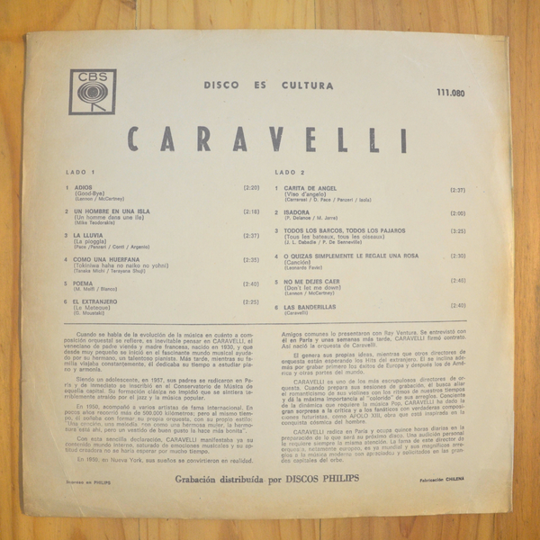 Caravelli <br> Caravelli 1969 <br> CBS – 8958