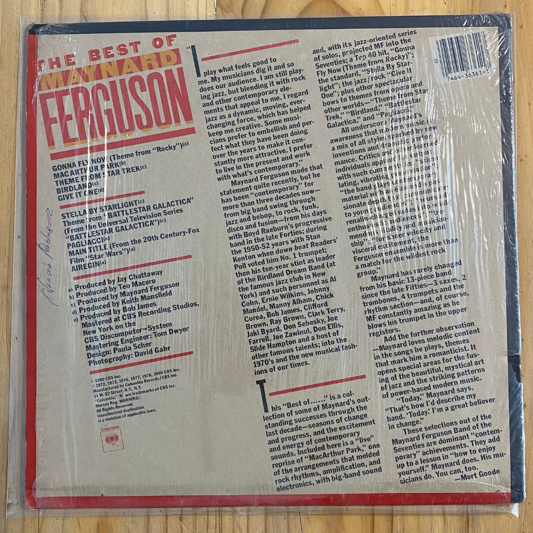 Maynard Ferguson<br> The Best Of Maynard Ferguson 1980<br> Columbia – JC 36361