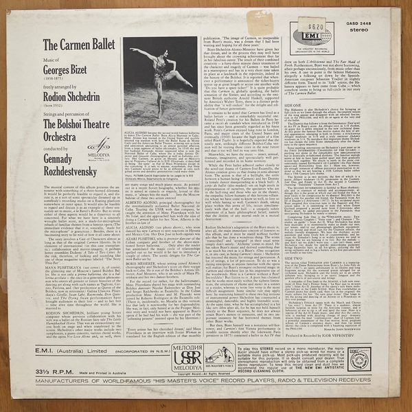 Bizet<br>The Carmen Ballet<br>Melodiya / His Master’s Voice – OASD 2448