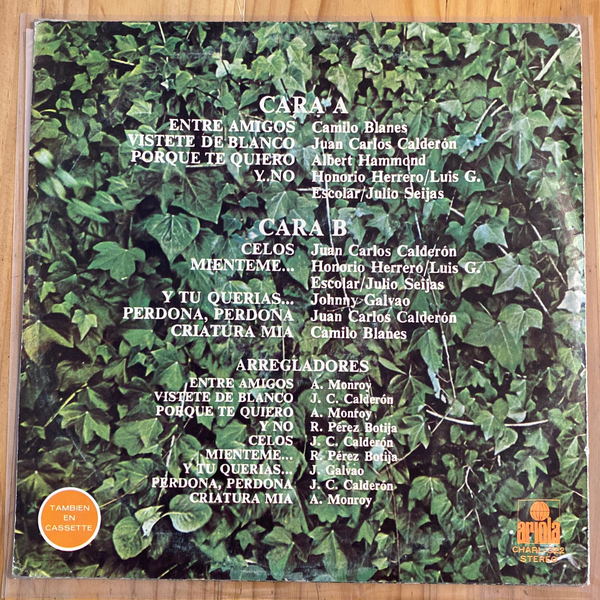 Camilo Sesto<br> Entre Amigos 1978<br> Ariola – CHARL-322