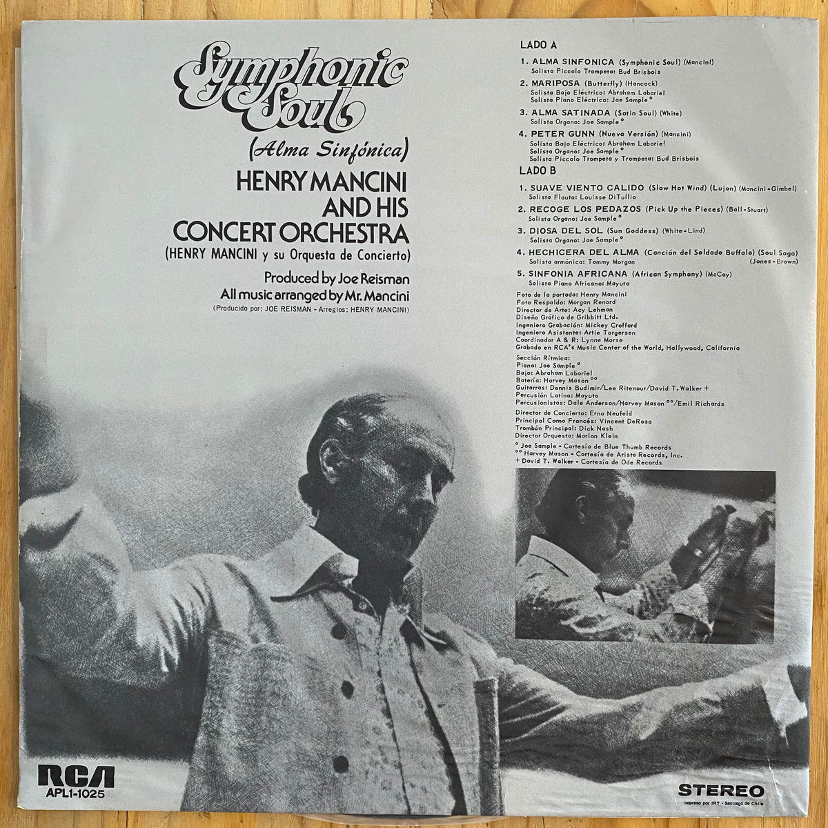 Henry Mancini & His Concert Orchestra<br> Symphonic Soul 1976 <br> RCA Victor – APL1-1025