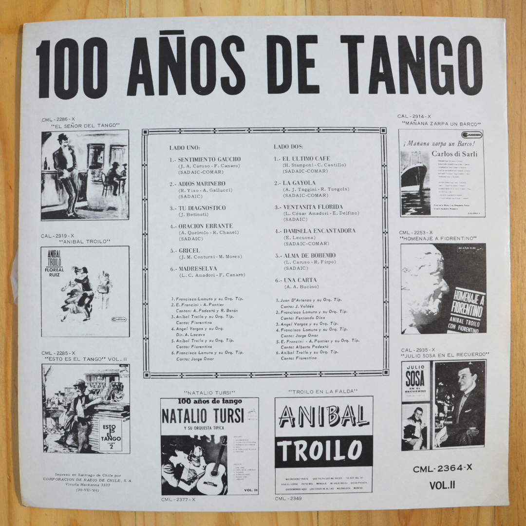 Various <br> 100 Años De Tango Vol. II 1966 <br> RCA Victor – CML-2364-X