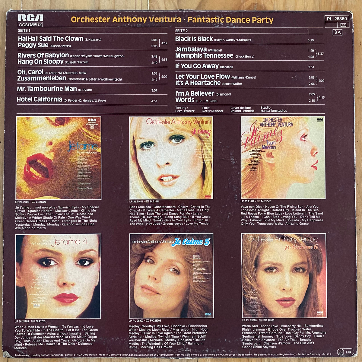 Orchester Anthony Ventura<br>Fantastic Dance Party 1979 <br>RCA – PL 28360