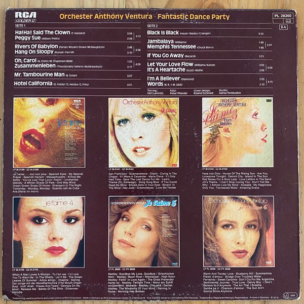 Orchester Anthony Ventura<br>Fantastic Dance Party 1979 <br>RCA – PL 28360