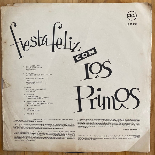 Los Primos<br> Fiesta Feliz Con Los Primos 1965 <br> Producciones Caracol – 3023