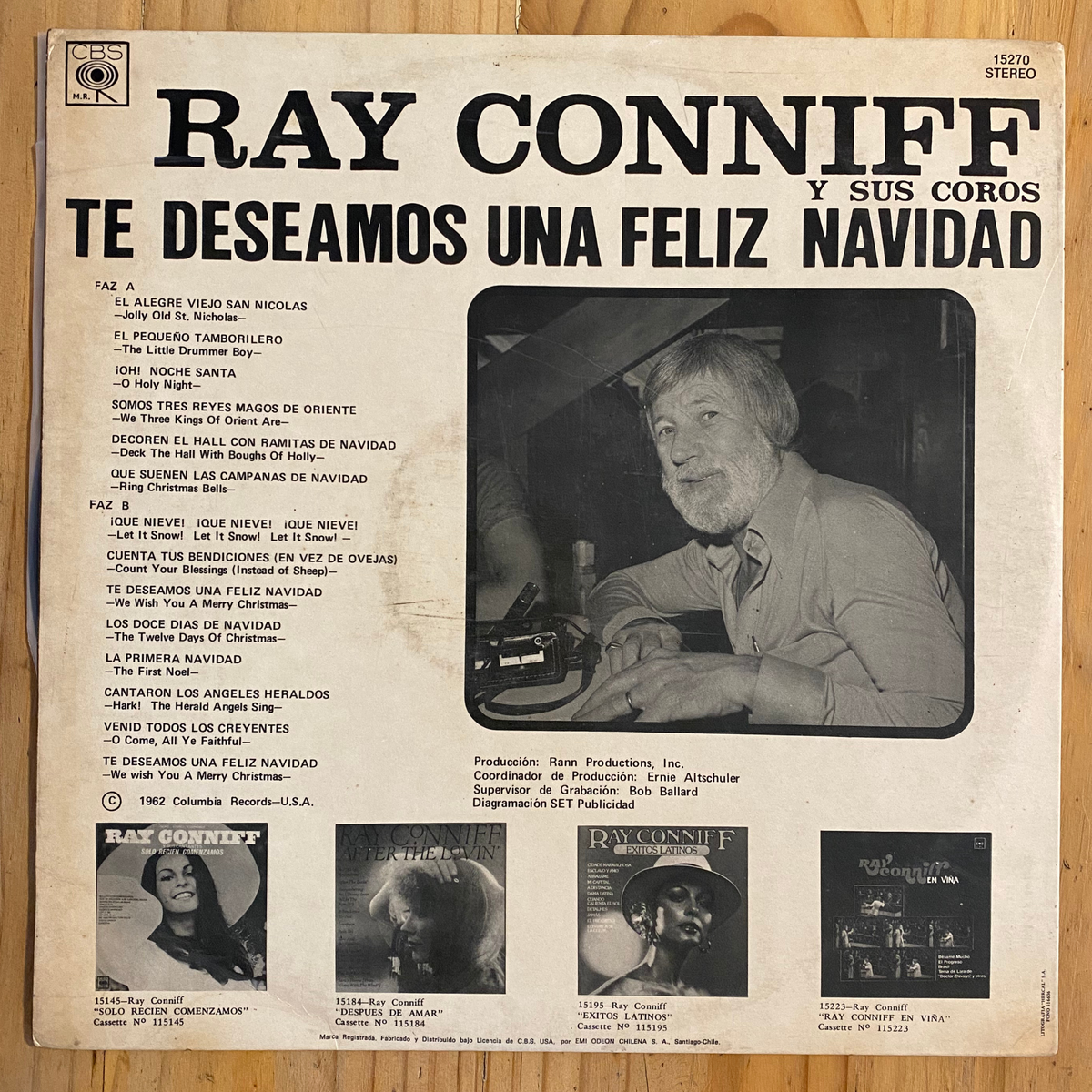 Ray Conniff Y Sus Coros<br> Te Deseamos Una Feliz Navidad 1962 <br> CBS – XSM 57189