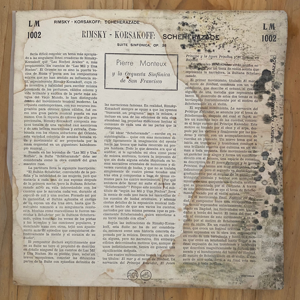 Nikolai Rimsky-Korsakov<br>Scheherazade Op. 35<br>RCA Victor Red Seal – LM-1002