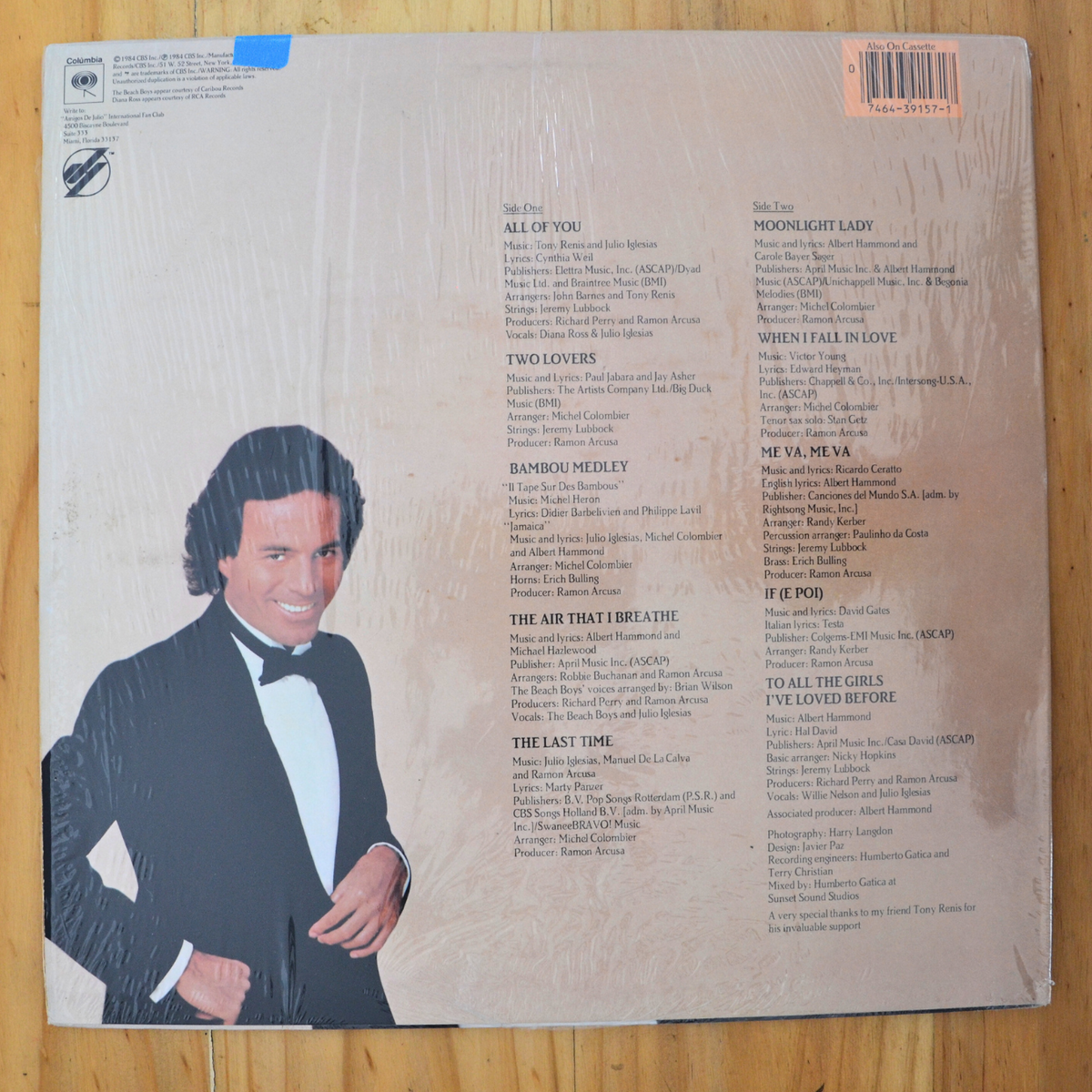 Julio Iglesias <br> 1100 Bel Air Place 1984 <br> Columbia – QC 39157