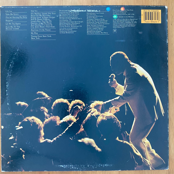 Paul Anka<br> Live 1984 <br> Columbia – FC 39323