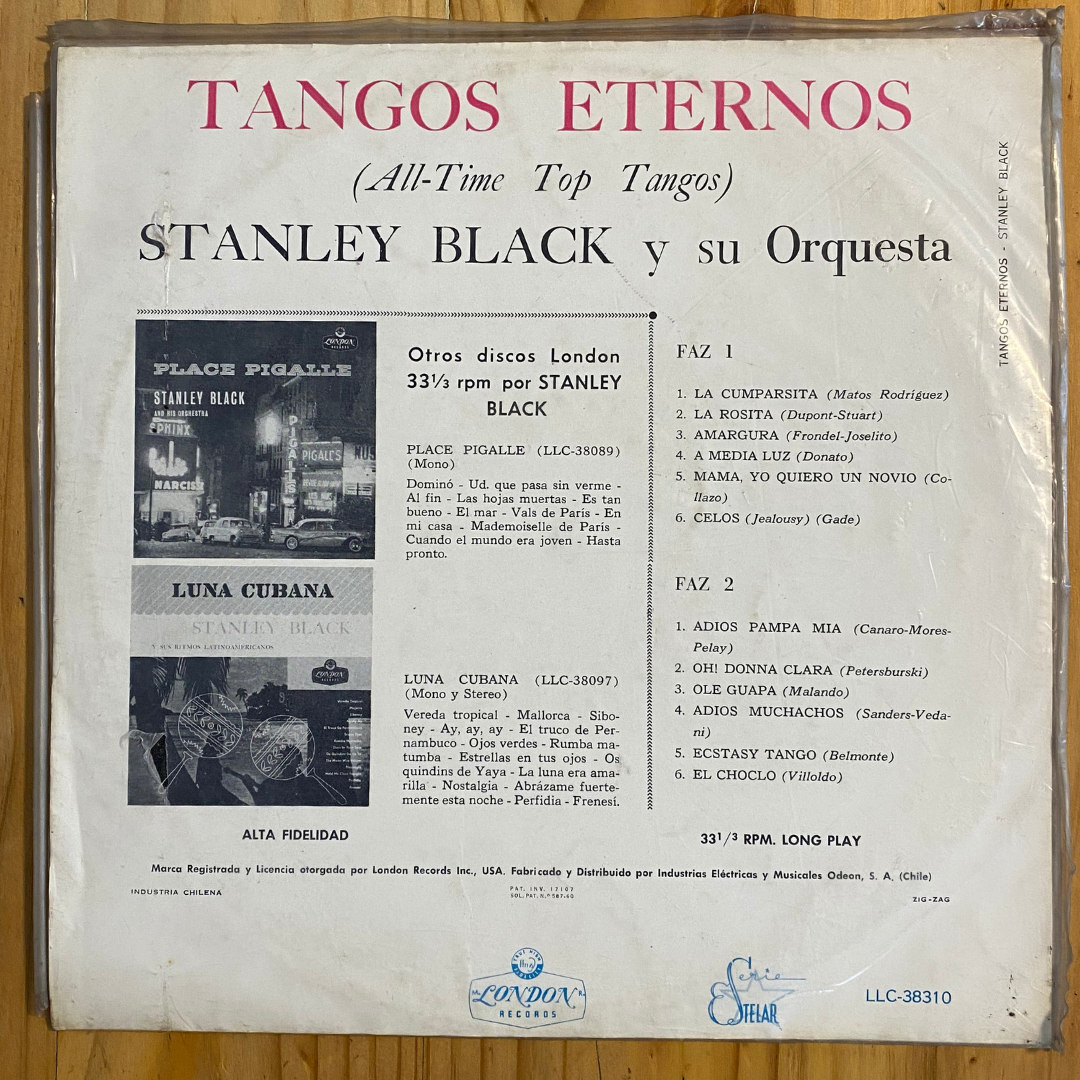 Stanley Black & His Orchestra <br> Tangos Eternos <br> London Records – ARL 4448